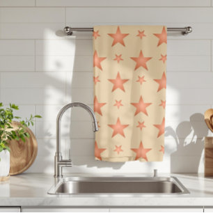 Starry mönster i gradient terracotta orange kökshandduk