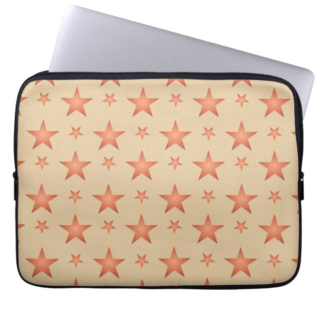 Starry mönster i gradient terracotta orange laptop fodral (Framsidan)