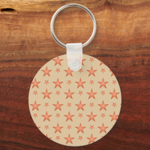 Starry mönster i gradient terracotta orange nyckelring