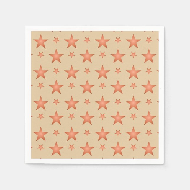 Starry mönster i gradient terracotta orange pappersservett (Framsidan)
