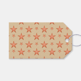 Starry mönster i gradient terracotta orange presentetikett