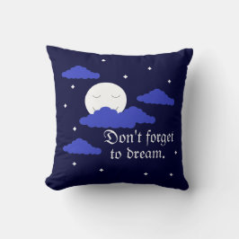 Starry Moon with Clouds: Dark Blue Kudde