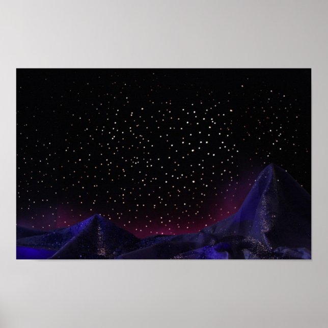 Starry Mountain Night Poster (Framsidan)