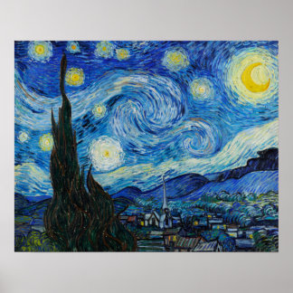 Starry Natt 1889 av Vincent van Gogh Poster