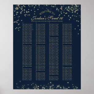 Starry Natt Alfabetical Seating Chart Poster
