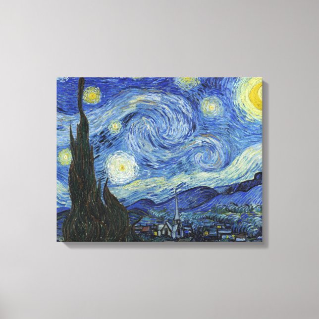Starry Natt av Van Gogh Canvastryck (Framsida)