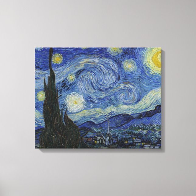 Starry Natt av Van Gogh Canvastryck (Framsida)