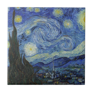 Starry Natt av Van Gogh Kakelplatta