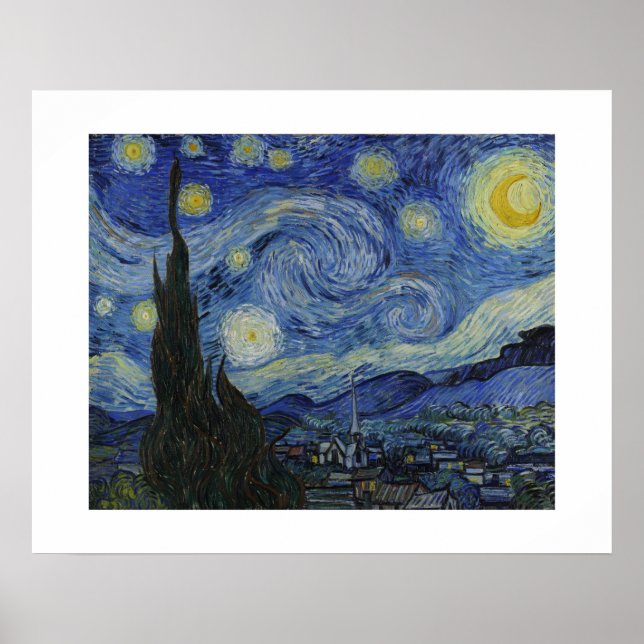 Starry Natt av Van Gogh Poster (Framsidan)