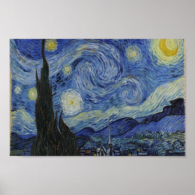 Starry Natt av Van Gogh Poster (Framsidan)