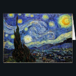 Starry natt av Vincent Van Gogh 1889 Hälsningskort<br><div class="desc">Till det bäst av min kunskap är dessa bilder i offentligt område och trott för att vara fri att använda utan begränsning i USEN. 
 Behaga kontaktar mig,  om du upptäcker att några av dessa bilder inte är i offentligt område.</div>