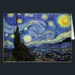 Starry natt av Vincent Van Gogh 1889 Hälsningskort<br><div class="desc">Till det bäst av min kunskap är dessa bilder i offentligt område och trott för att vara fri att använda utan begränsning i USEN. 
 Behaga kontaktar mig,  om du upptäcker att några av dessa bilder inte är i offentligt område.</div>