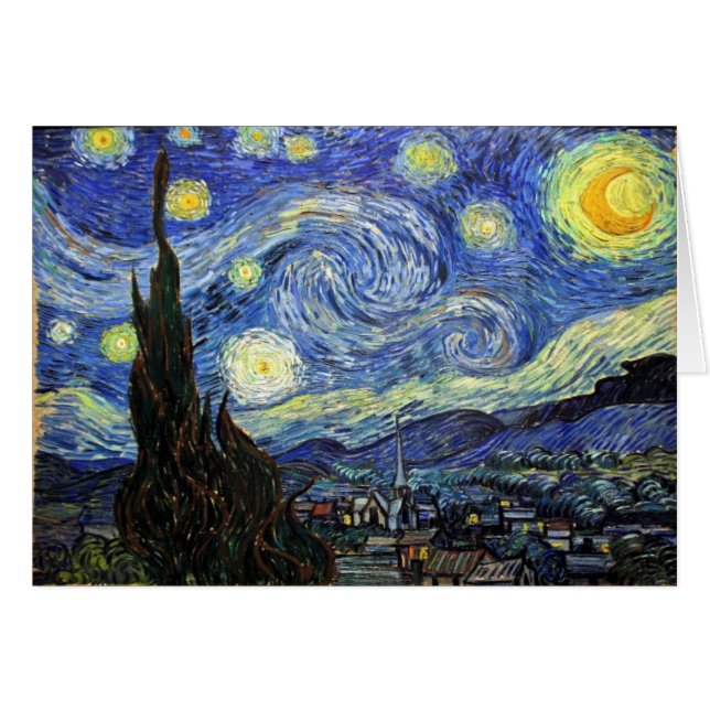 Starry natt av Vincent Van Gogh 1889 Hälsningskort (Framsidan Horizontal)