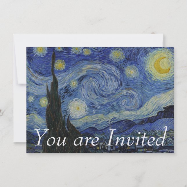 Starry natt av Vincent Van Gogh Inbjudningar (Framsida)