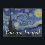 Starry natt av Vincent Van Gogh Inbjudningar<br><div class="desc">Vincent Willem Van Gogh var en post impressionistmålare av det holländska ursprung vars arbete-notabilitet för dess grova skönhet, emotionell ärlighet, och sätta en klocka på färg-ht en långtgående påverkan på århundradekonst för th 20. Efter år av smärtsam ångest och frekventera anfallar av mentalsjukdomen, honom dog åldriga 37 från ett skotthållsår...</div>