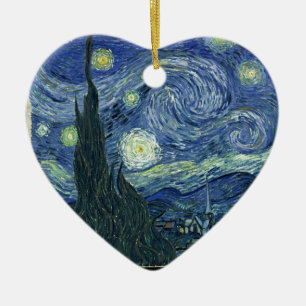 Starry natt av Vincent Van Gogh Julgransprydnad Keramik
