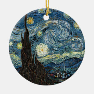 Starry natt av Vincent Van Gogh Julgransprydnad Keramik