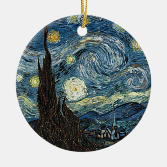 Starry natt av Vincent Van Gogh Julgransprydnad Keramik (Framsidan)