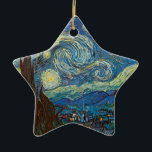 Starry natt av Vincent Van Gogh Julgransprydnad Keramik<br><div class="desc">Personifiera denna nätt prydnad för din julgran eller som en hängande prydnad för årsrunda.</div>