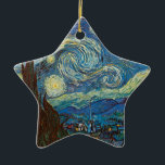 Starry natt av Vincent Van Gogh Julgransprydnad Keramik<br><div class="desc">Personifiera denna nätt prydnad för din julgran eller som en hängande prydnad för årsrunda.</div>