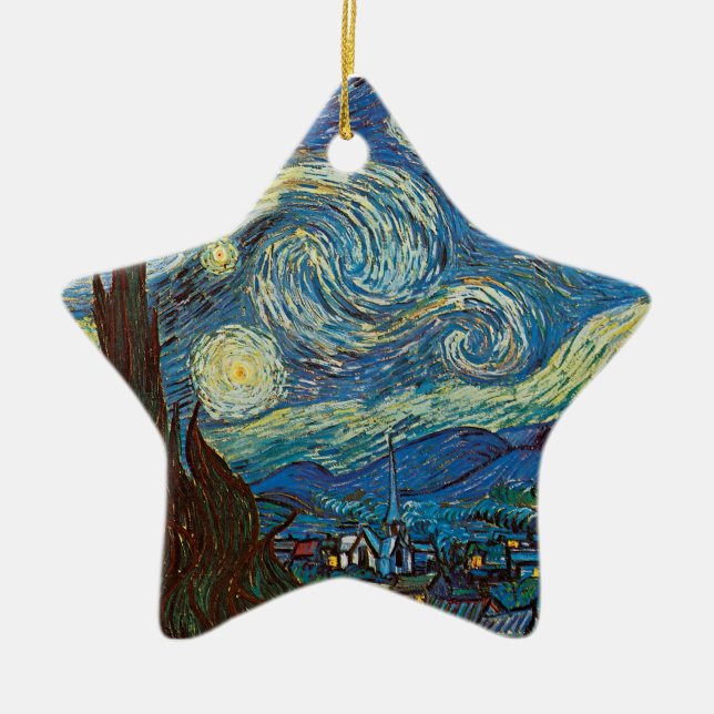 Starry natt av Vincent Van Gogh Julgransprydnad Keramik (Framsidan)