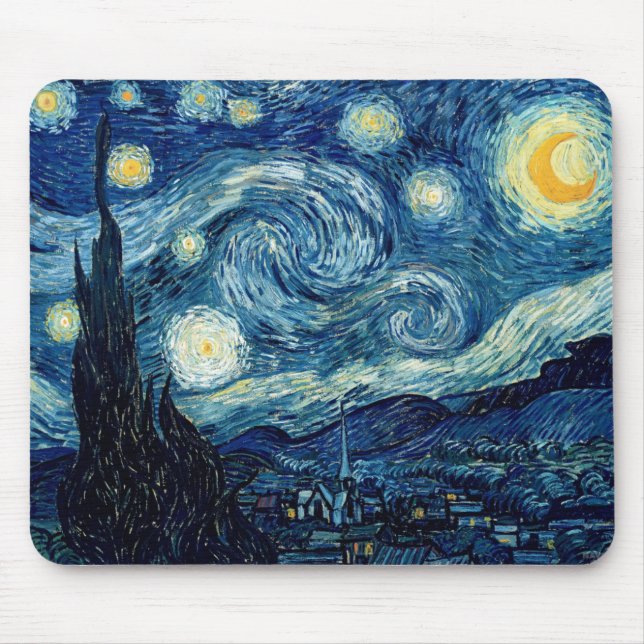 Starry natt av Vincent Van Gogh Musmatta (Framsidan)