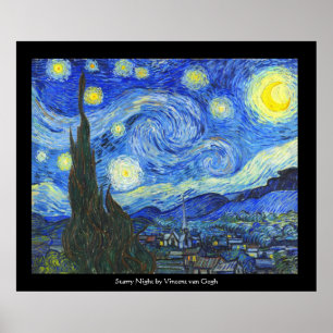 Starry natt av Vincent Van Gogh Poster