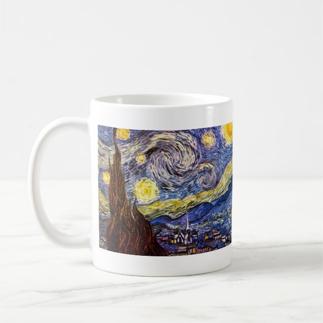 Starry natt av Vincent Willem Van Gogh Kaffemugg (Vänster)