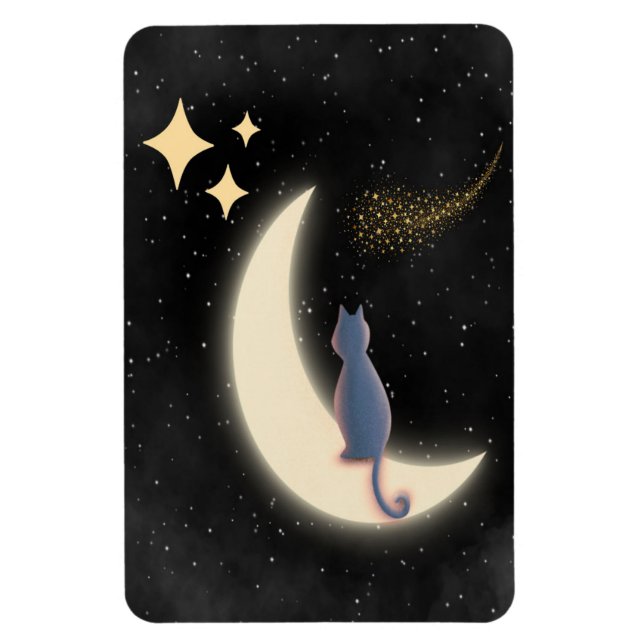 Starry Natt Cat Crescent Flexible Photo Magnet (Vertikal)