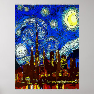 Starry natt Chicago Poster