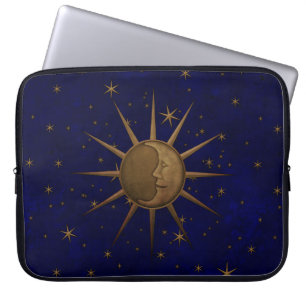 Starry natt för himmelsk solmåne laptop fodral