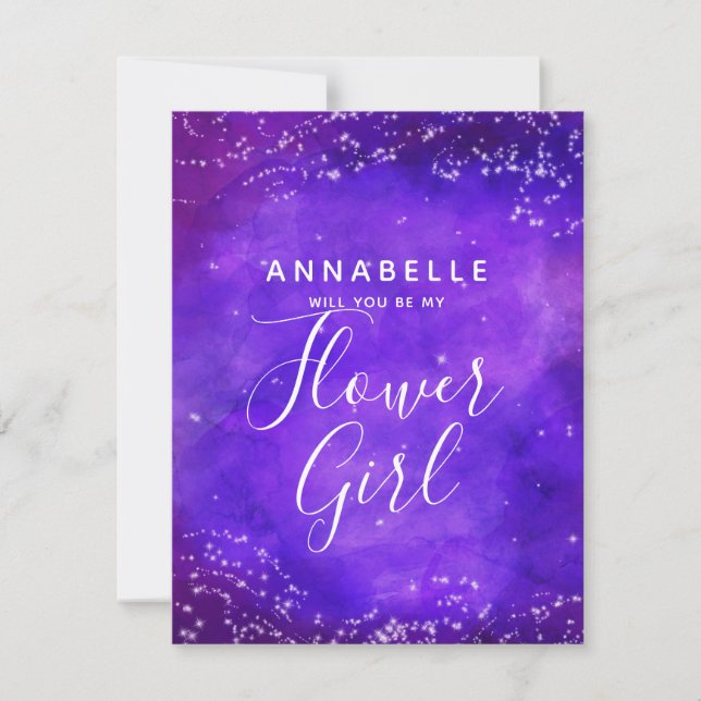 Starry Natt Galaxy, blir du min ungflicka? Inbjudningar (Framsida)