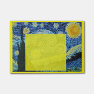 Starry natt i gult Posta-honom Post-it Block