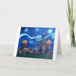 Starry natt i St Petersburg Ryssland Helgkort