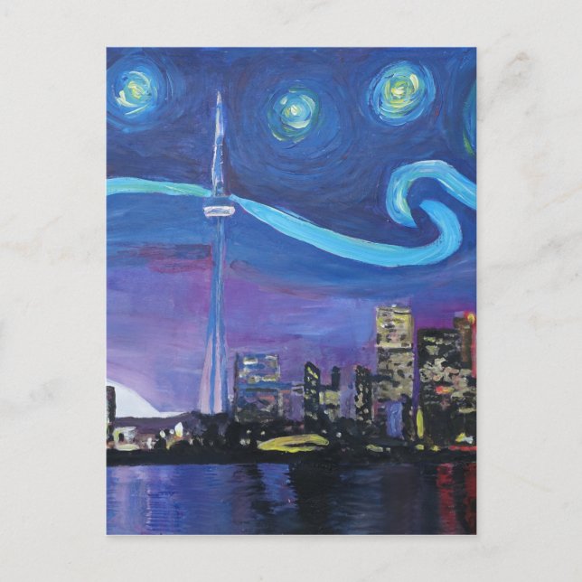 Starry Natt i Toronto med Van Gogh-inspirationer Vykort (Framsida)