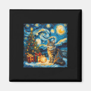 Starry Natt Jul Norsk skog Art Van Go Magnet