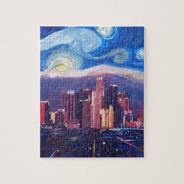 Starry natt Los Angeles Kalifornien Pussel (Vertikal)