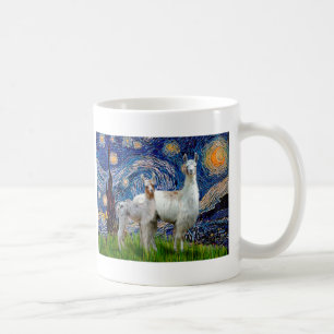 Starry Natt med två Llamas Kaffemugg