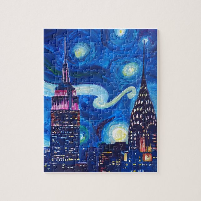Starry natt New York Pussel (Vertikal)