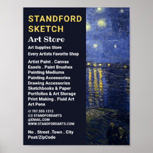 Starry Natt om Rhone, Art Supplies Store Poster