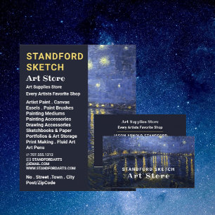 Starry Natt om Rhone, Art Supplies Store Visitkort
