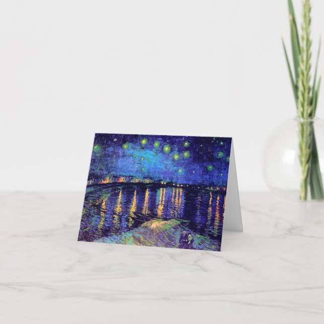 Starry Natt om Rhone Van Gogh Fine Art Kort (Framsida)