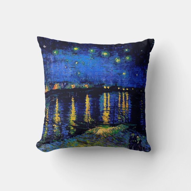 Starry Natt om Rhone Van Gogh Fine Art Kudde (Framsida)