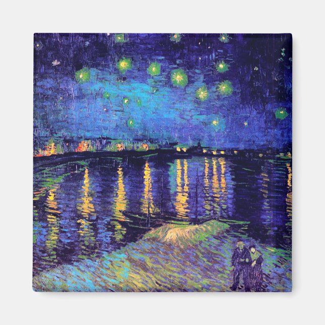 Starry Natt om Rhone Van Gogh Fine Art Magnet (Framsidan)