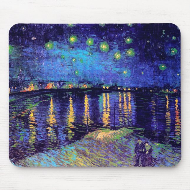 Starry Natt om Rhone Van Gogh Fine Art Musmatta (Framsidan)