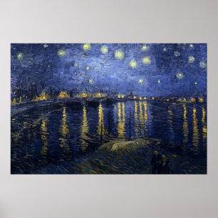 Starry natt över den Rhone affischen Poster