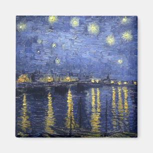 Starry natt över den Rhone magneten 3 Magnet