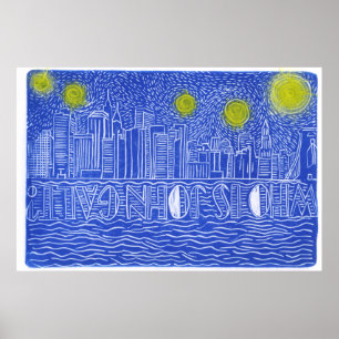 Starry natt över New York… vem är John Galt Poster