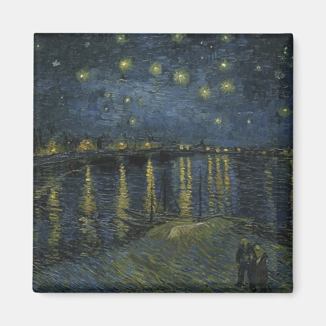 Starry natt över Rhonen av Vincent Van Gogh Magnet (Framsidan)