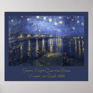 Starry natt över Rhonen av Vincent Van Gogh Poster
